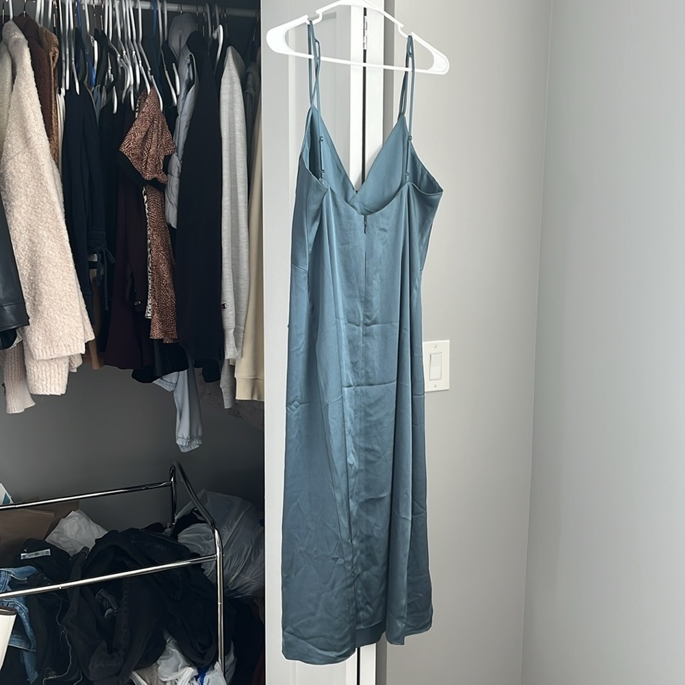 Club Monaco Button Detail Slip Dress Blue Dusk, NWT - Picture 9 of 9